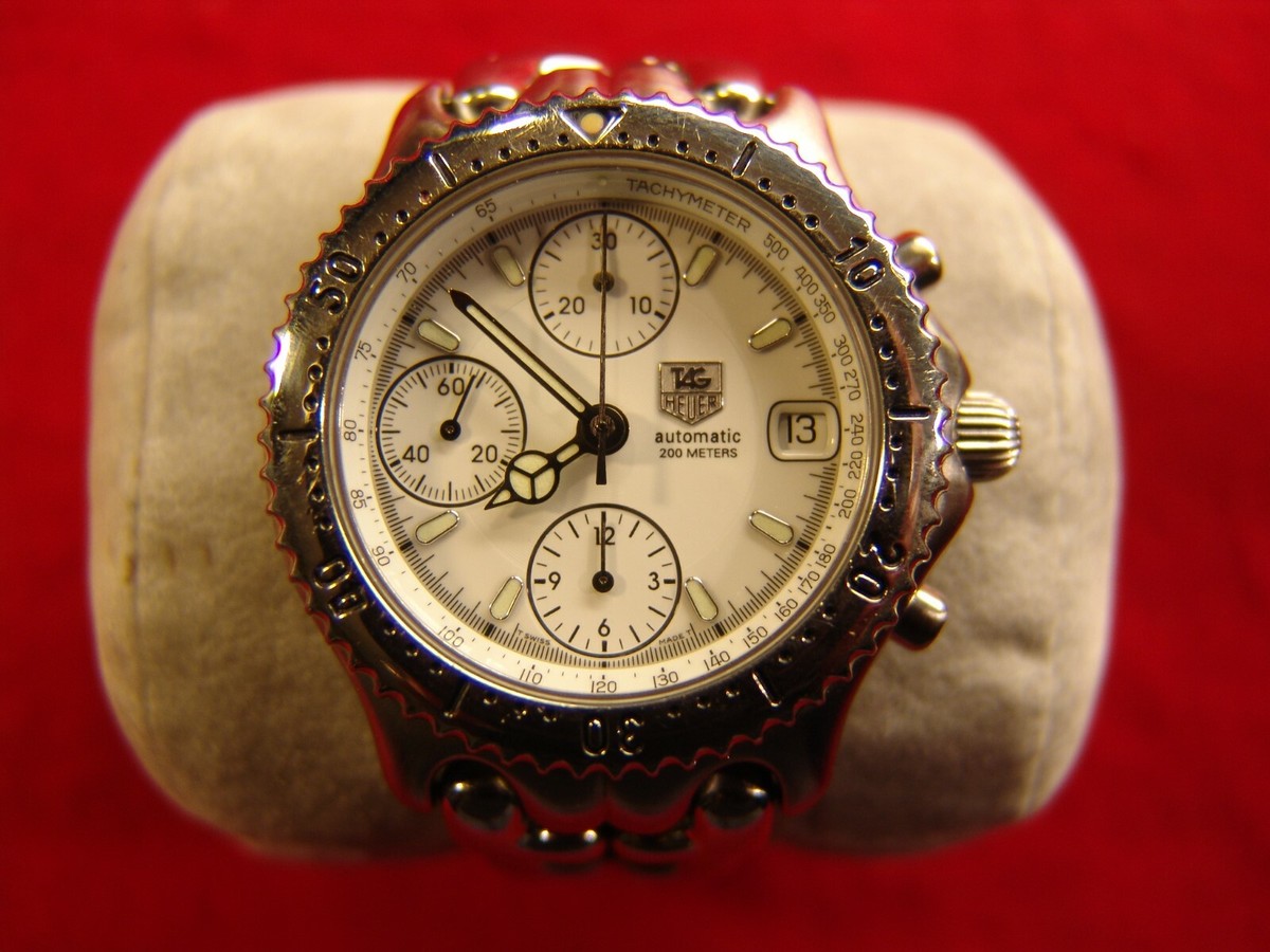 TAG-Heuer Sel Auto Chronograph, Re. CG 2110-RO, White Dial