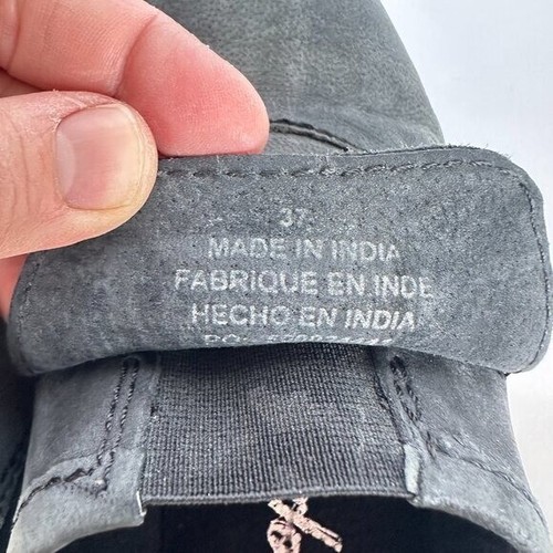 Mocasín sin cordones Free People Brady de cuero gris carbón para mujer talla 37 7,5 - Imagen 3 de 11