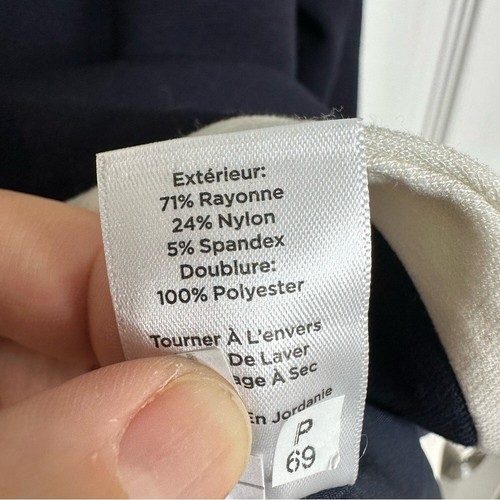 Talbots Womens Luxe Italian Knit Banded Blazer Size 14P Navy Career Old Money - Picture 6 of 8