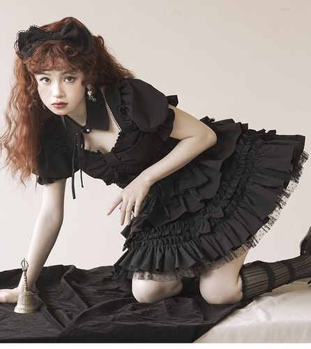 Japanese women lolita kawaii Bow Short Sleeve Dress Top+Skirt Summer - Picture 9 of 20