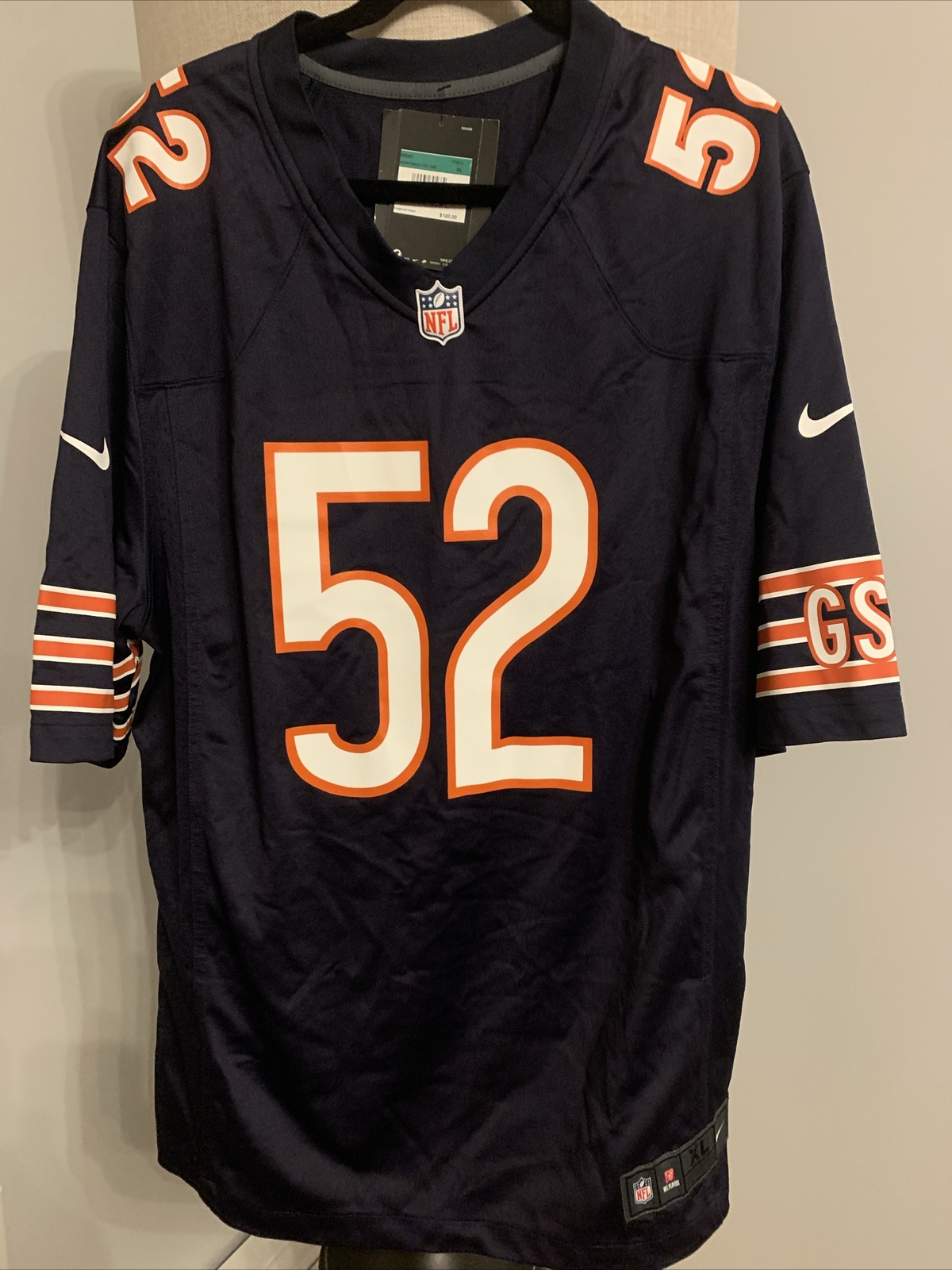 Новая мужская майка Nike On Field Players Chicago Bears Халил Мак Размер XL