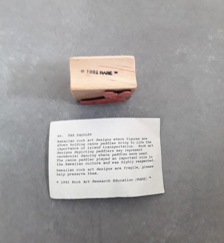The Paddler Rubber Stamp Rock Art Research Education 1992 - Picture 3 of 6
