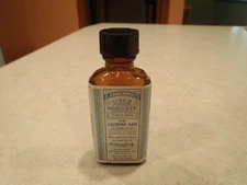 Old Carl Damschinsky Liquid Hair Dye Bottle Paper Label Brown Glass USA New York