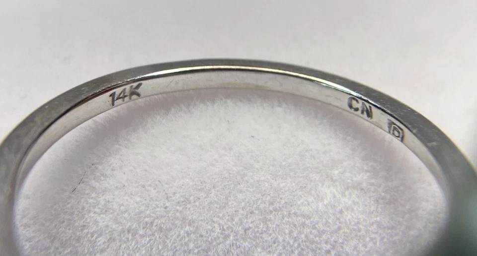 14k White Gold Diamond Pave Wedding Guard Jacket Bridal Curved Band Ring 4 3/4 - Image 4 of 4