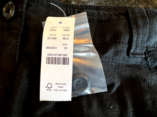 J.Crew Black Seaside Cargo Shorts in Linen-Tencel Lyocell Blend, Size 10, NWT - Picture 14 of 14