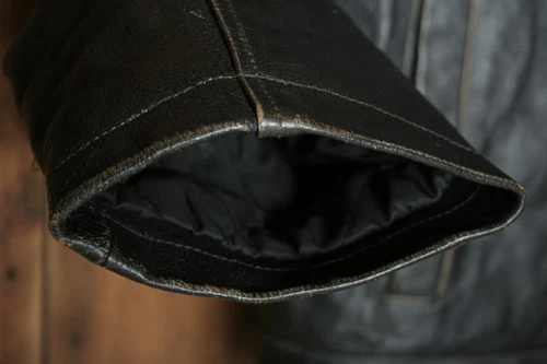 DECODED Brown Leather Fleece Lined Motorcycle Jacket Men's Sz. XL image 7