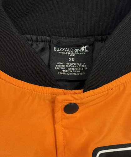 Buzz Aldrin Kids Orange NASA Lightweight Jacket w/ Patches Size XS NWT - Picture 6 of 7