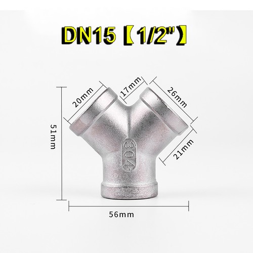 Stainless Steel Y Piece Tee Adapter Connector BSP Thread Pipe Fittings 1/4" ~ 2" - Picture 9 of 14