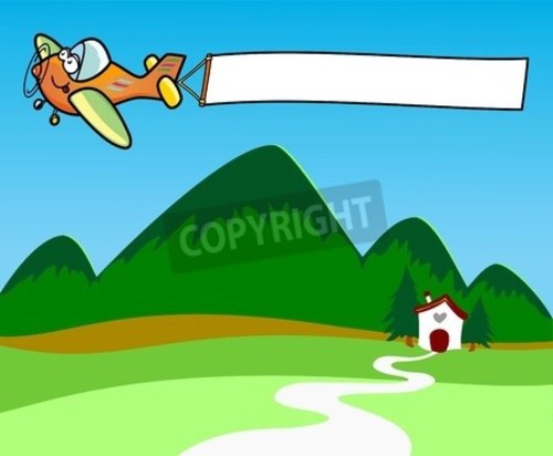 Bild auf Leinwand Vector illustration depicting an airplane while dragging... Bild auf Leinwand Vector illustration depicting an airplane while dragging...