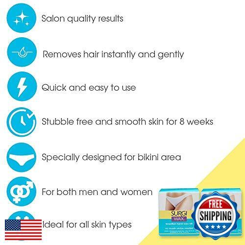 SURGI WAX Brazilian Hard Wax Kit 4oz, Waxing Kit for Hair Removal with pre-el - Picture 3 of 5