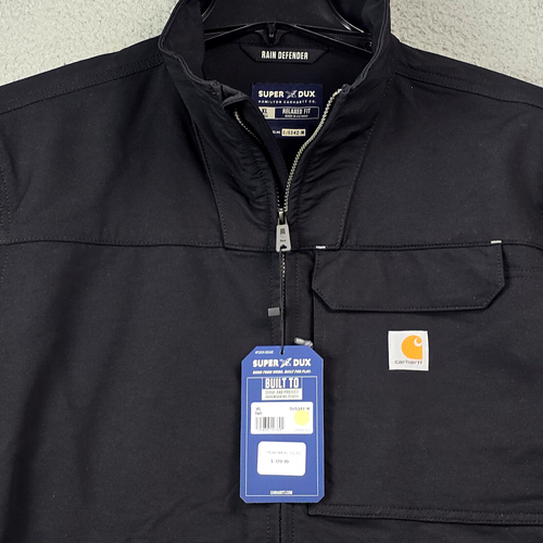 Carhartt RAIN Jacket MENS EXTRA LARGE XL TALL BLACK OUTDOOR Lightweight FLEX NWT - Picture 2 of 23