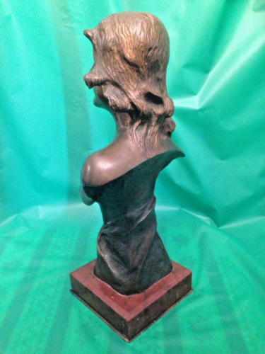 ANTIQUE SIGNED HENRI JACOBS BRONZE BUST SCULPTURE “DAPHNE” PAR JACOBS 31CM 3.2KG - Picture 6 of 20