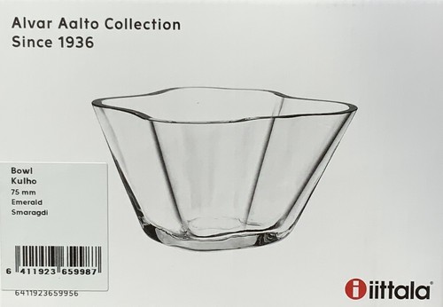 Iittala Alvar Aalto Bowl Emerald 75x140 mm/ 2.95x5.51 Inch Discontinued NEW - Picture 6 of 10