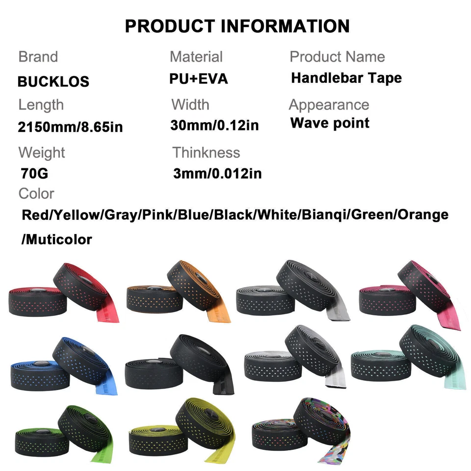 Handlebar Tape PU EVA Cycling Road Bike Tape Handle Bar Grip Shock Absorption US - Image 3 of 4