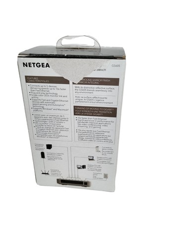 NETGEAR 5-Port Unmanaged Gigabit Switch (GS605) GS605NA New . Open box - Picture 3 of 6