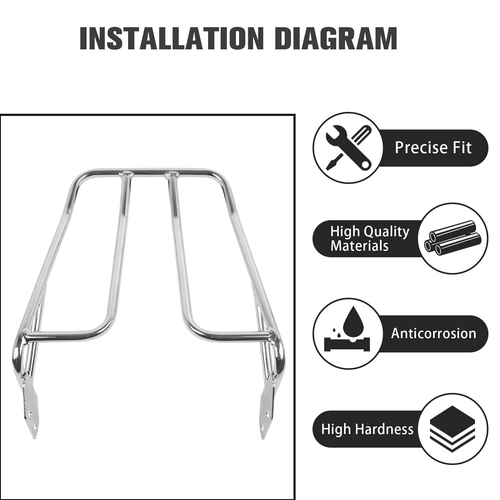 Steel Rear Luggage Rack Carrier Bracket For Yamaha V-star XVS 1300 XVS 950 09-16 - Picture 3 of 10