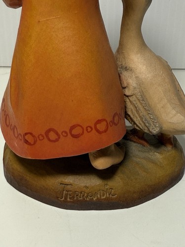 Vintage Ferrandiz ANRI woodcarving Proud Mother & Display Tree Fence Standing - Picture 4 of 15