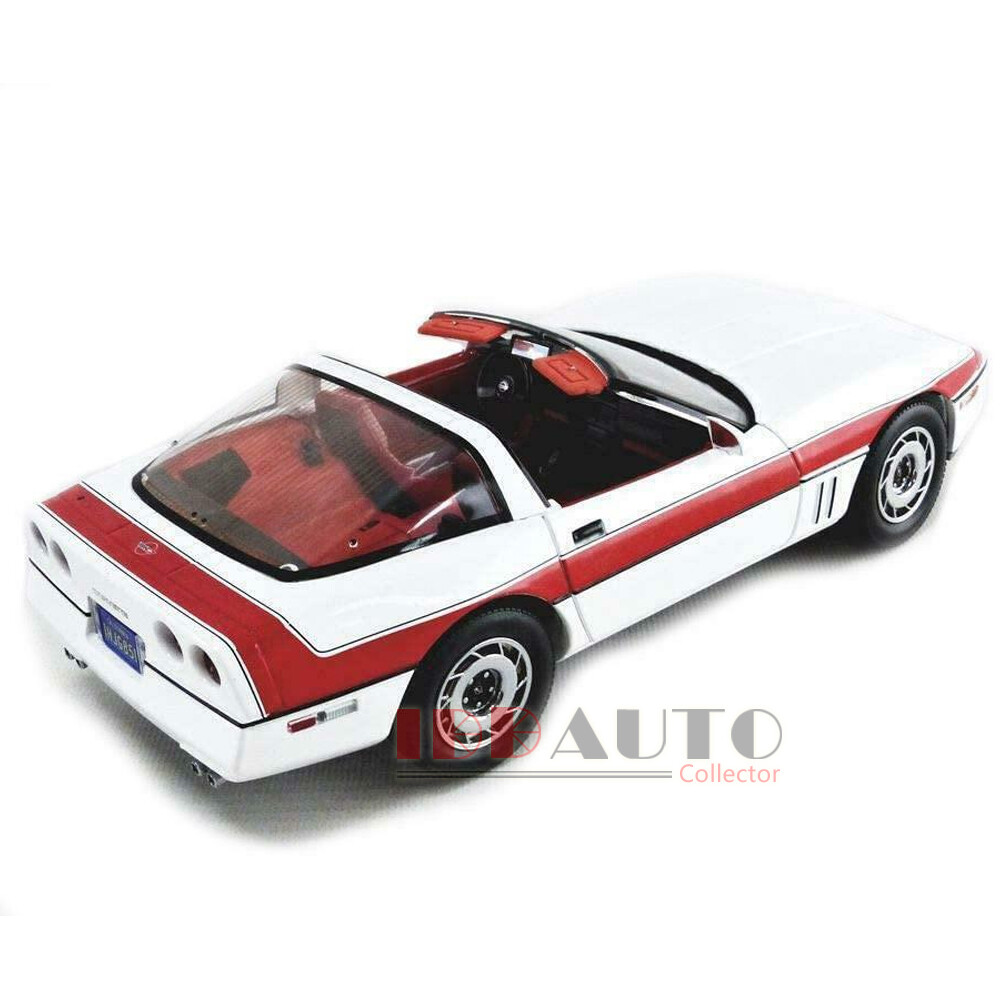 Greenlight Chevrolet Chevy Corvette C4 Coupé Blanc avec rayures rouges 1983-1996 ATeam 1//18 Modèle voiture
