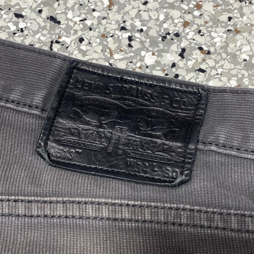 Levis 513 Jeans Mens Sz 34x30 Gray Slim Straight Leg Stretch Flex Distressed - Picture 13 of 13