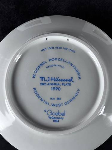 Vintage 1990 Goebel M.J. Hummel Porzellan Sammler Teller Made In Germany - Bild 8 von 18