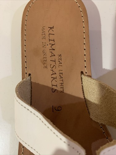 Klimatsakis Real Leather White Made In Greece Sandals SZ. 9 - Picture 7 of 12