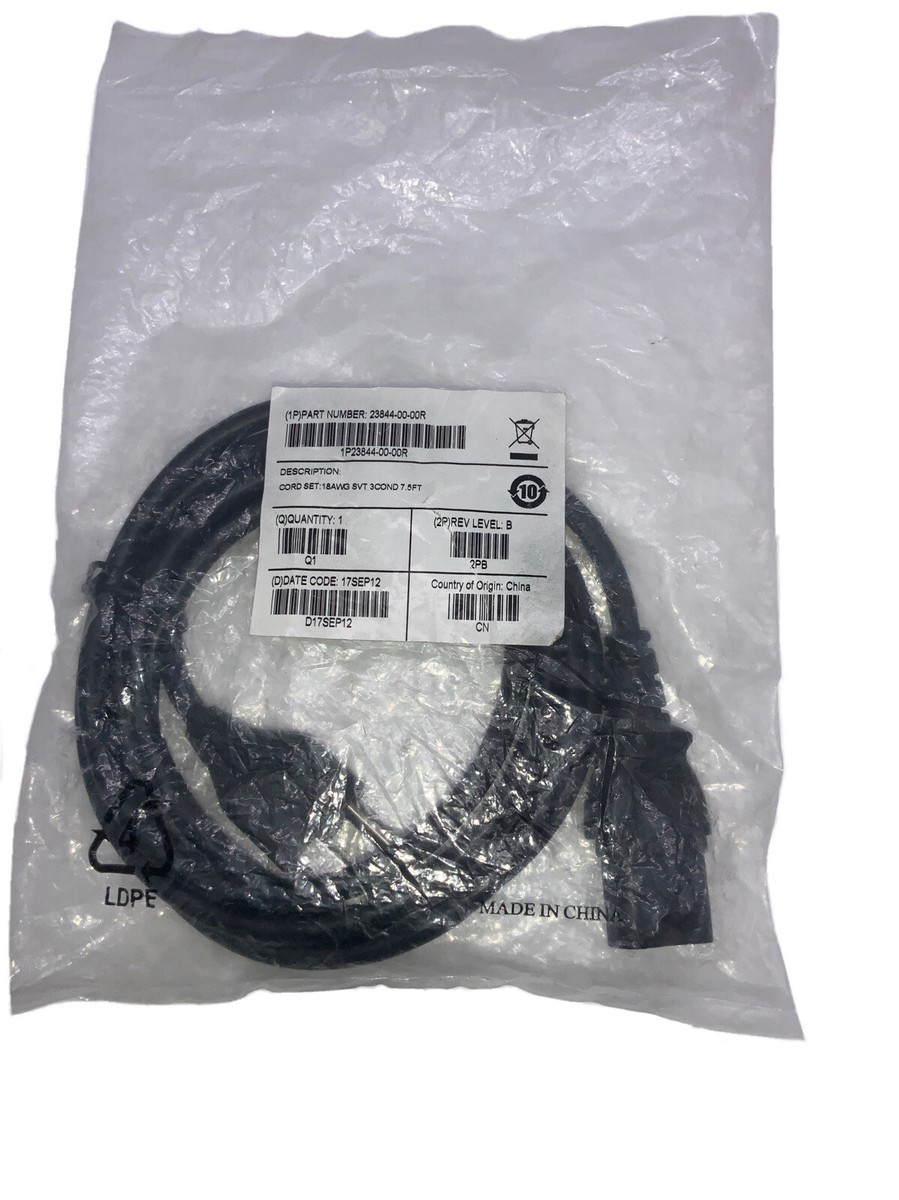 Zebra/Motorola 23844-00-00R Cord Set: 18AWG SVT 3COND 7.5FT | eBay