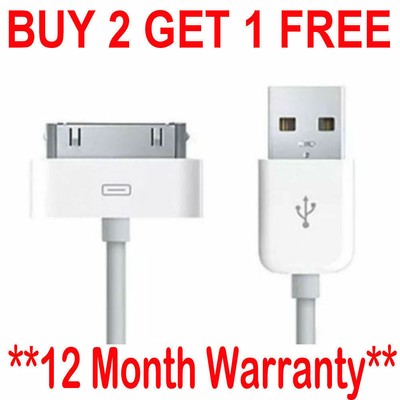 Genuine USB Data Sync Charge Lead Cable for Apple iPad 2 iPhone 4 4S 3GS iPod MT