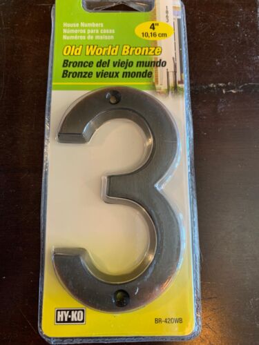 NUMERO CIVICO BRONZO VECCHIO MONDO 4" - con viti di montaggio - Hy-Ko 0 1 2 3 4 5 6 7 8 9 - Foto 8 di 21