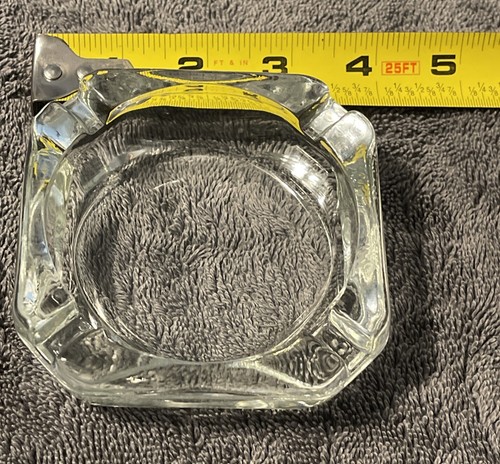 Vintage Retro Clear Glass 3.75" Square Ashtray - Picture 6 of 6