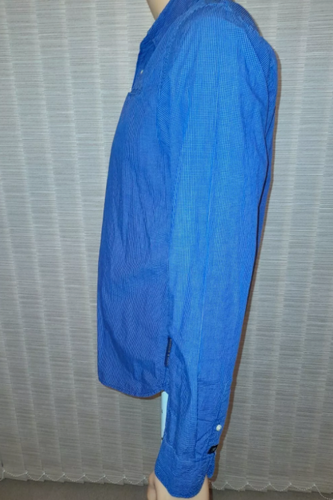 Scotch & Soda Mens Shirt MEDIUM Long Sleeve Blue Slim Check Cotton Gingham D2 - Picture 7 of 9