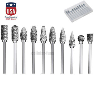 10PCS 3*6mm Tungsten Head Carbide Burrs for Rotary Drill Die Grinder Carving Bit