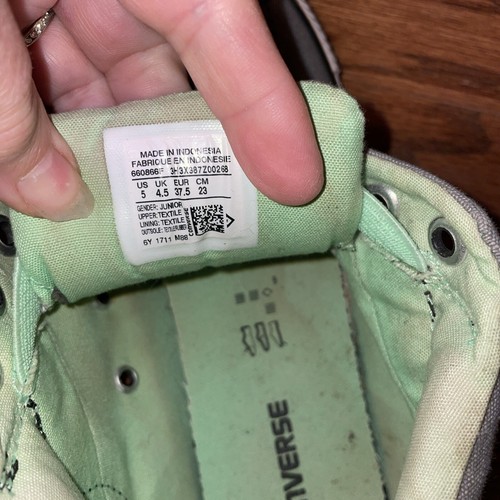 Junior Converse CTAS Street Mid Rise Size 5 Grey Green 660866F GUC no laces - Picture 13 of 21