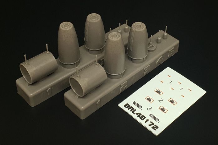 Brengun BRL48172 1/48 Mk 77 napalm bomb (2pcs) resin set of