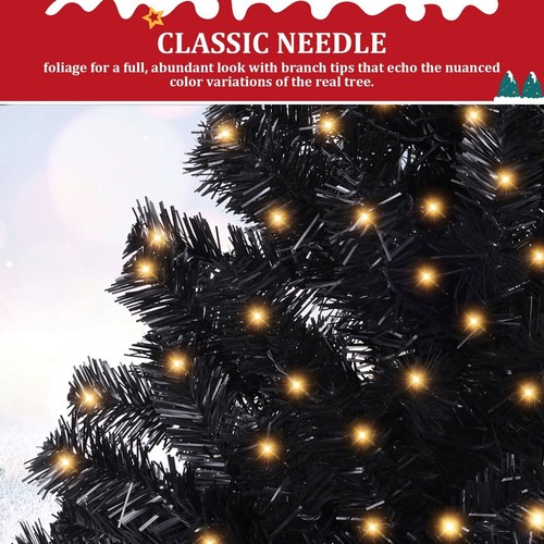6FT Green Spruce Artificial Holiday Christmas Tree with LED Lights & Tools - Picture 6 of 10