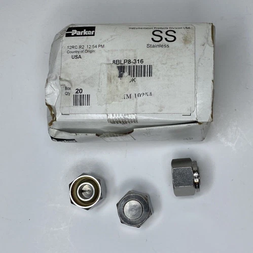 Parker 8BLP8-316 A-Lok Plug Box of 20 New Open Box.