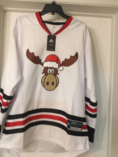 NWT Christmas Vacation Marty Moose Clark Griswold Hockey Jersey Size XL - Picture 4 of 8