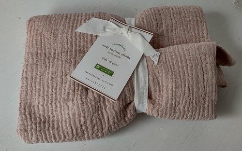 Pottery Barn King Sham Dusty Rose Foundations Soft Cotton - Picture 2 of 6