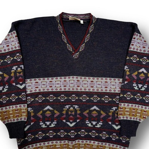 West Lake Casuals Multicoloured Marl Knit Aztec Patterned Sweater Size M - Picture 3 of 6
