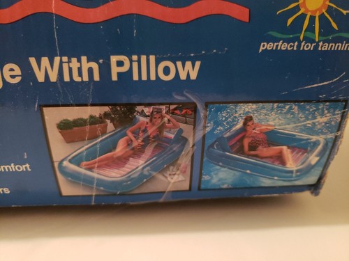 Vintage VENTURE Mariner Sonnenbräuner aufblasbare Poolliege Floß 90er Neu im Karton Rarität - Bild 6 von 10