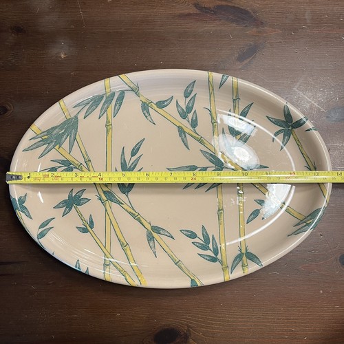 RARE 5 Vintage Tepco China Bamboo 14” Oval Serving Platters Restaurant Tiki - Picture 14 of 17