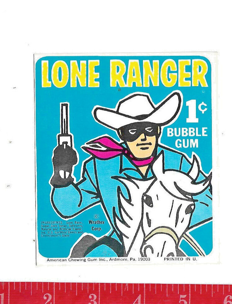Vintage vending machine display 1c Lone Ranger bubble gum card eBay