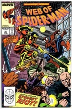 WEB of SPIDER-MAN #56, VF+, Riot, SkinHeads, 1985 1989, more Marvel in store