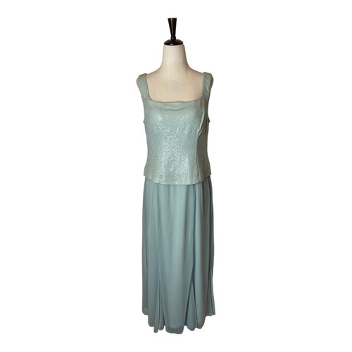 Alex Evenings Dress Women 8 Mint Green Tea Length Mandarin Neck Two Piece Jacket - Picture 8 of 12