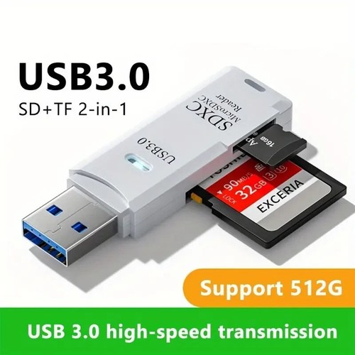 USB 3.0 Card Memory Reader Multiport Hub SD TF SDHC SDXC Micro Splitter Adapter - Picture 13 of 13