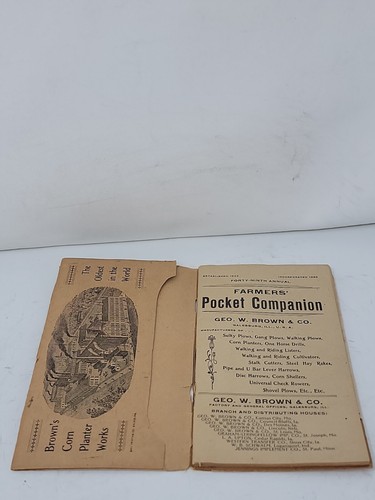 Vintage 1800s The Brown Sulky Gang And Walking Plows Pocket Companion Original - Picture 4 of 4