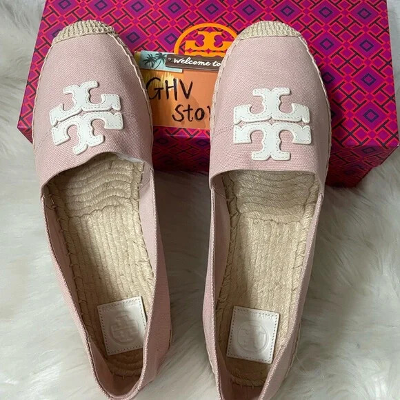 TORY BURCH★WESTON FLAT ESPADRILL NIB Tory Burch Weston Canvas Flat Espadrille Slip On Shoes