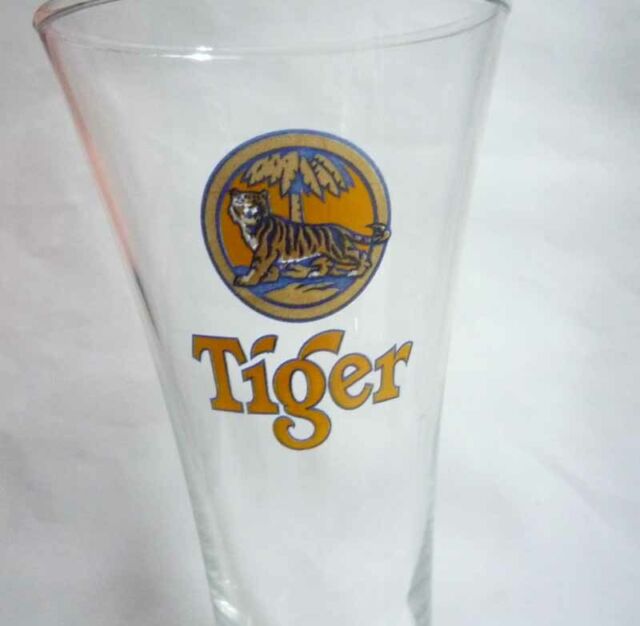 TIGER BEER Vintage Pilsner Beer GLASS MALAYSIA Old RARE ...