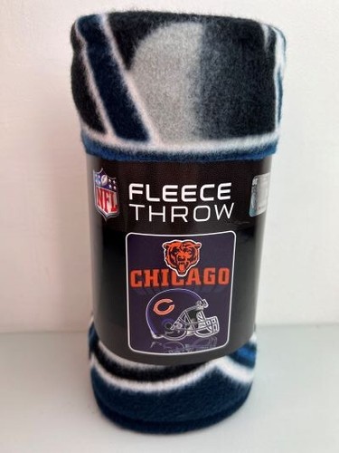 Chicago Bears NFL Licensed & Packaged Fleece Throw Blanket 50" x 60" - Picture 2 of 2