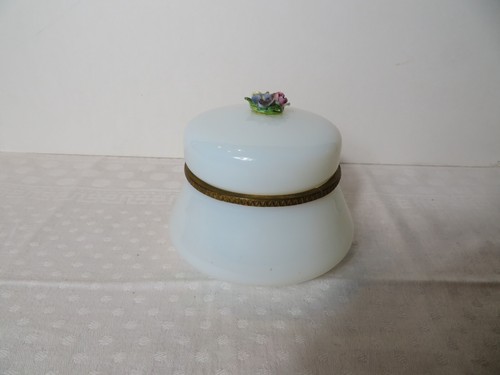 ancienne boite en opaline et laiton - Picture 6 of 6