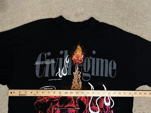 CIVIL REGIME tee GRIM REAPER sz MEDIUM, OVERSIZED black t-shirt Men's - Picture 4 of 13
